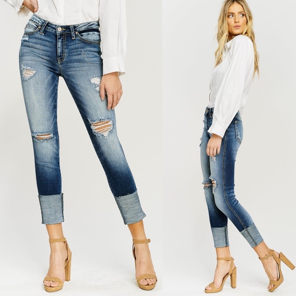 GIA Distressed Cuff Skinnies Jeans - Picture 2 of 3
